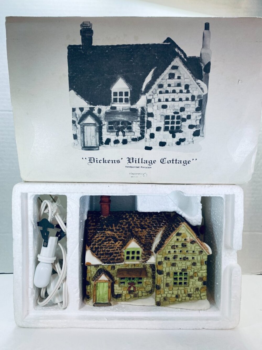 VNTG Dept 56 Dickens Village 1985 Stone Cottage #65188c, Retired, W/Light, Box